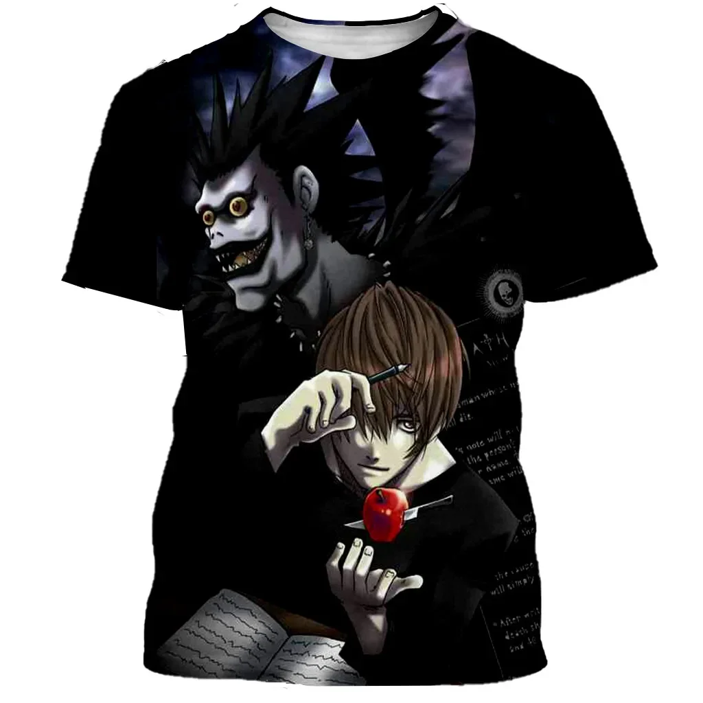 Japanese Anime Death Note 3D Printed T-shirt Men Women Fashion Casual Harajuku Style T Shirts Streetwear Hip Hop Men Clothes