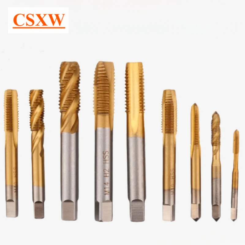 

M2 M2.5 M3 M3.5 M4 M5 M6 M8 M10 M12 M14 M16 Titanium Coated Hand Faucet Hss Metric Straight Flute Threaded Tap