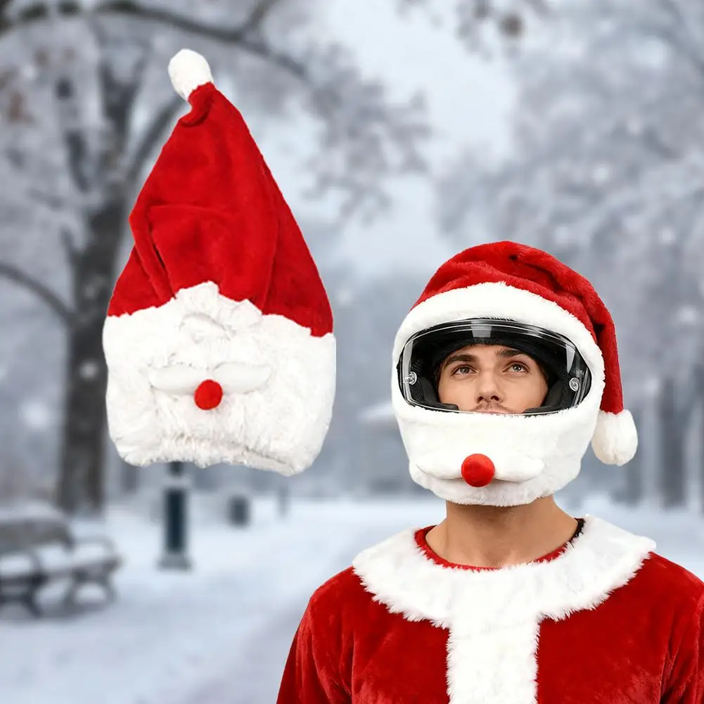 

Motorcycle Helmet Cover Christmas Santa Motorcycle Cover RV Safe Hat Cap Helmet Cover Racing Cycling Decoration Helmet C7Z2