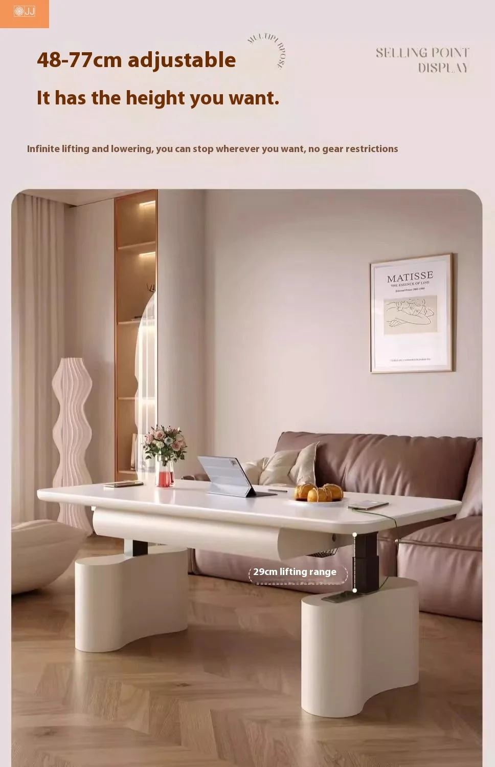 

Подъемный журнальный столик, каменная тарелка двойного назначения, многофункциональный электрический интеллектуальный автоматический чайный столик, круглый журнальный столик