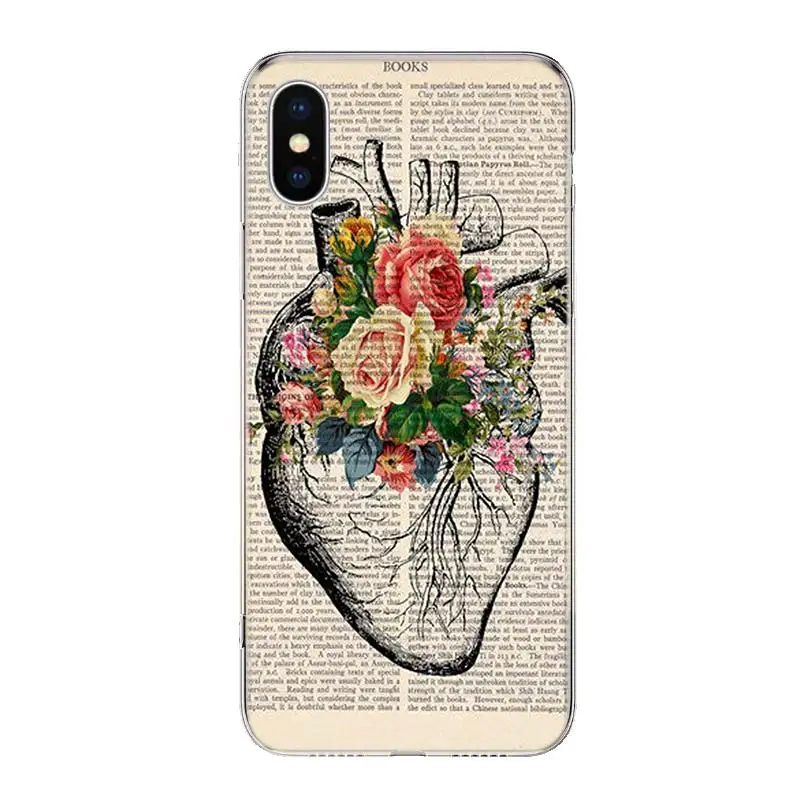 Human anatomy organ newspaper Phone Case For Apple Iphone 12 Mini 14 13 15 Pro Max 11 X XS XR 16 Plus Funda Cover Shell