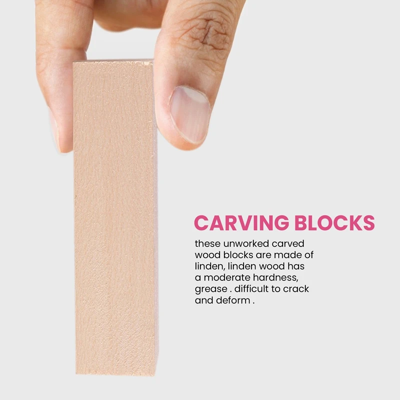 كتل 5 قطعة كتل خشبية نحت كتل خشبية تبييض الزيزفون نحت كتل مجموعة غير مكتملة للمبتدئين نحت