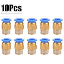 10PCS Pneumatic Air Connector Fitting PC 4mm 6mm 8mm 10mm 12mm Thread 1/4