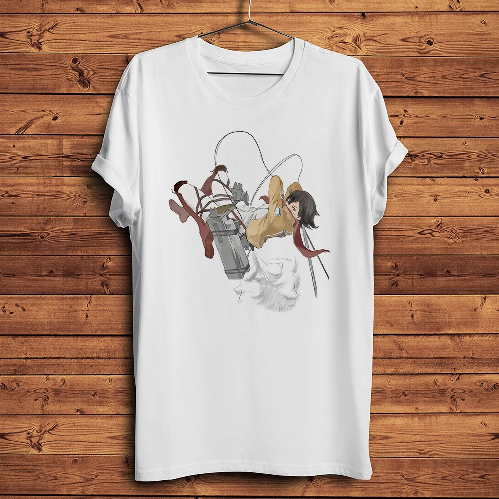 Camiseta divertida de Anime Mikasa Ackerman para hombre, camisa de manga AOT, informal, de diario, Unisex, Shingeki no Kyojin