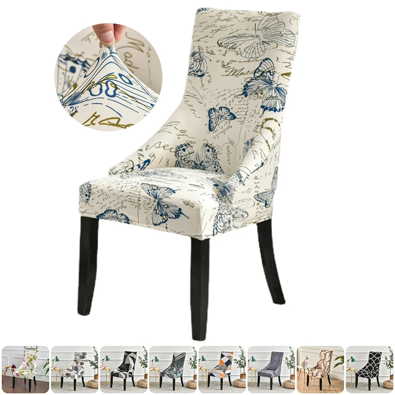 1/2/4/6pcs Wingback Chair Cover Sloping Back Armchair Covers All Inclusive Accent Dining Chair Slipcovers for Home Banquet