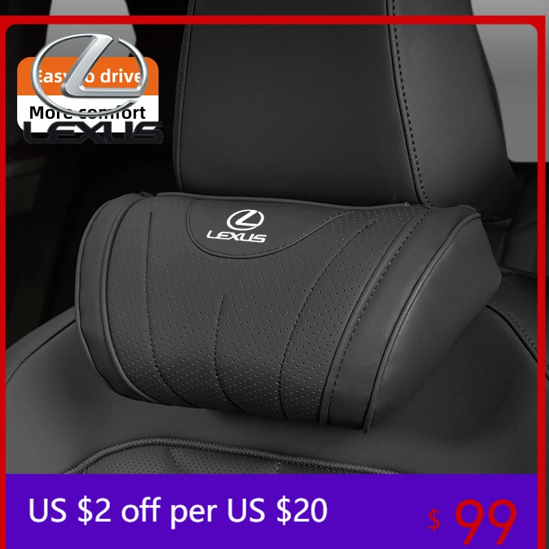 

Interior Mouldings Lexus Car Neck Pillow Leather Breathable Soft Headrest Accessories For UX Ct200h LX600 RX350 RX300 IS300h GX4