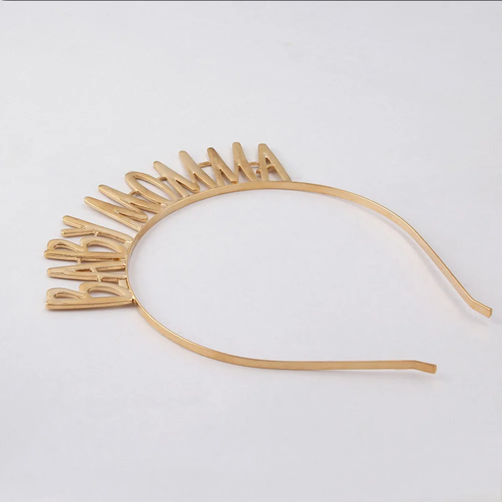 

Golden Letters Alloy Headband Mom Hair Party Costume Decoration Lightweight Non-Fading Creative Gift -Catching