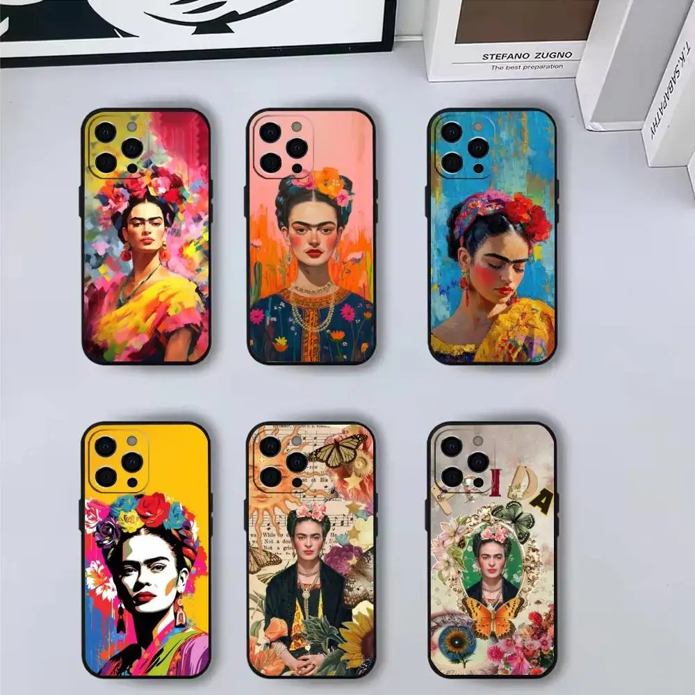

Powerful F-Frida K-Kahlo Art Phone Case For iPhone 17, 16,15,14,13,12,11 Plus,Pro Max, Others Soft Black Cover