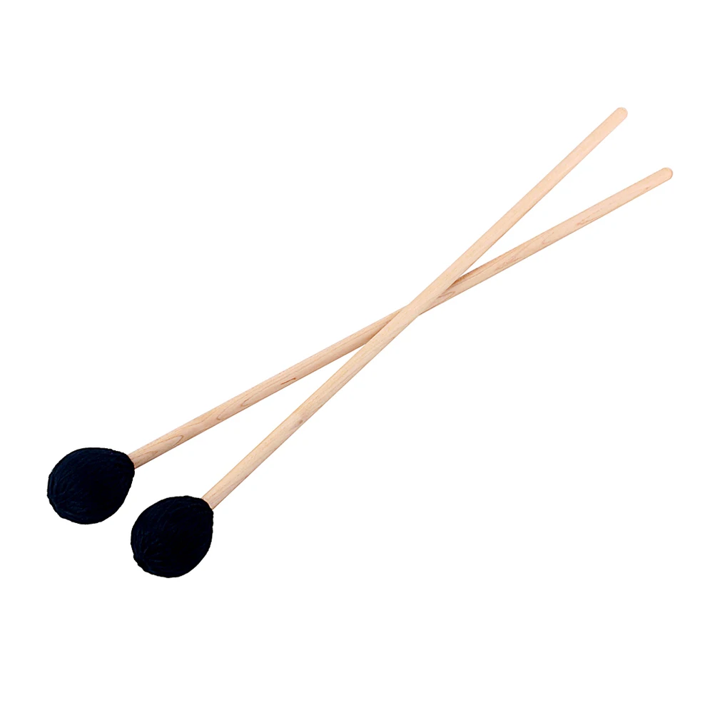 

2pcs Wool Felt Head Drum Mallet Bass Drumsticks Percussion Instrument Wooden Core Non Yellowing Comfortable to Hit