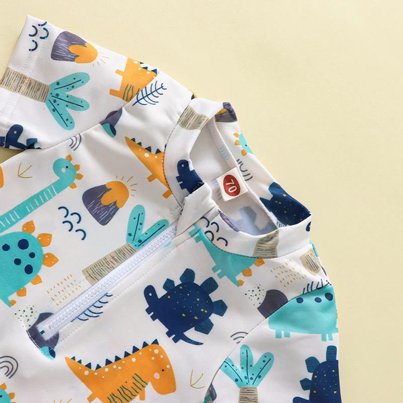 Kids Dinosaur Print Swimsuit for 0-4 Years 3