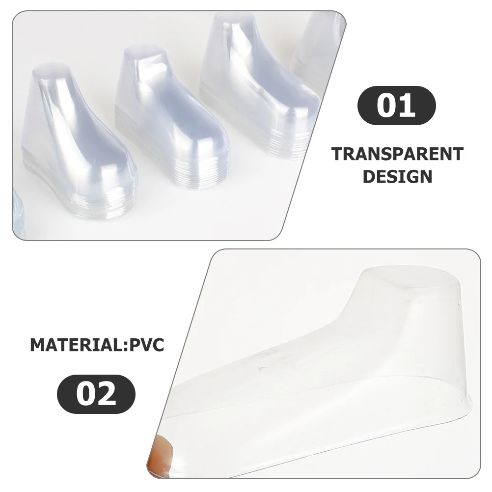 40Pcs Shoe Supports Transparent PVC Display Stands for Shoes Socks Shop Home Use Feet