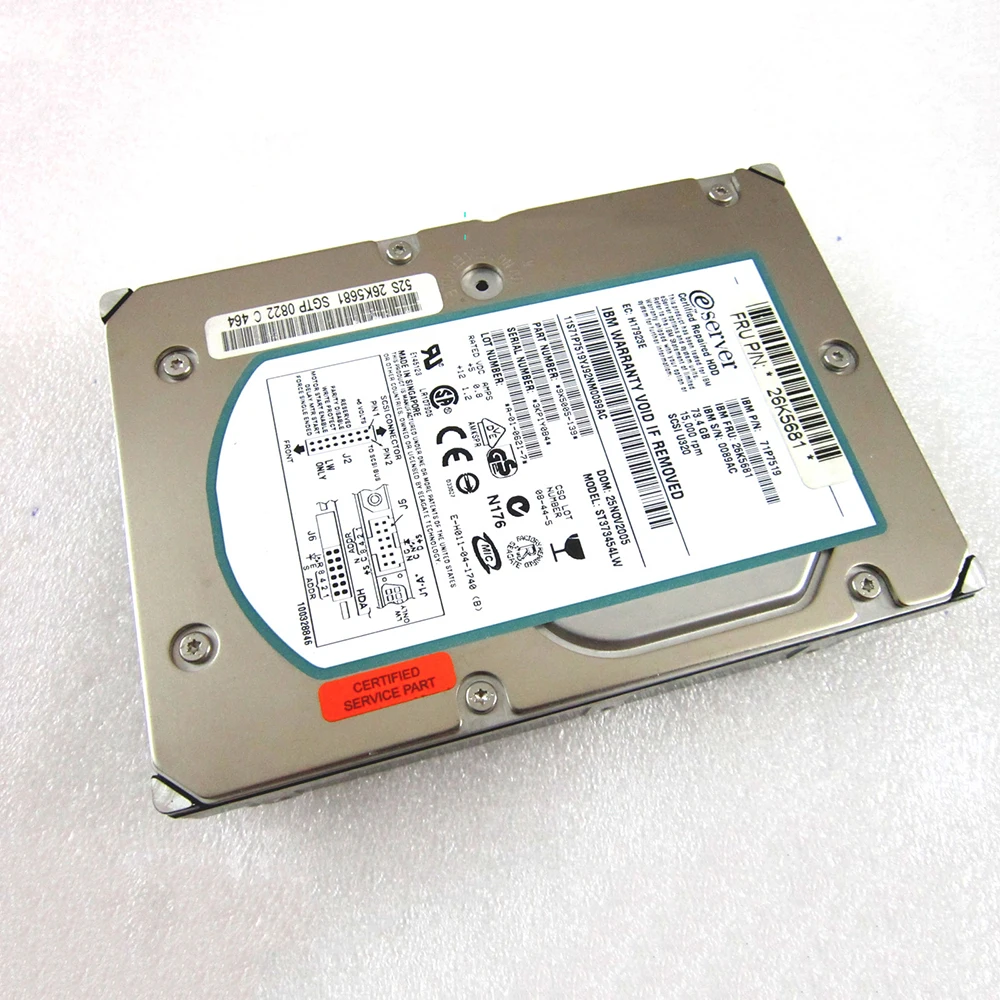 Server Hard Disk 73.4GB 71P7475 24P3727 ST373454LW SCSI 68PIN 15K 73G For IBM