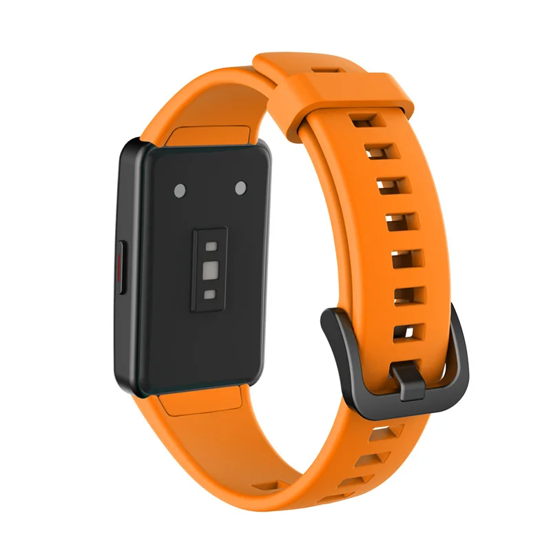 Armband für huawei honor band 6 hochwertiges silikon armband mit hartem pc schwarz uhr gehäuse armband ersatz