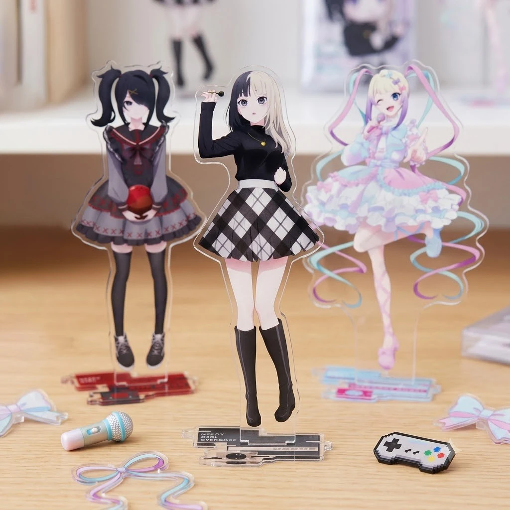 Anime Needy Streamer Overload Acrylic Stand Figure Desktop Decoration Collectible Ornament Cartoon Character Model Gift Keychain