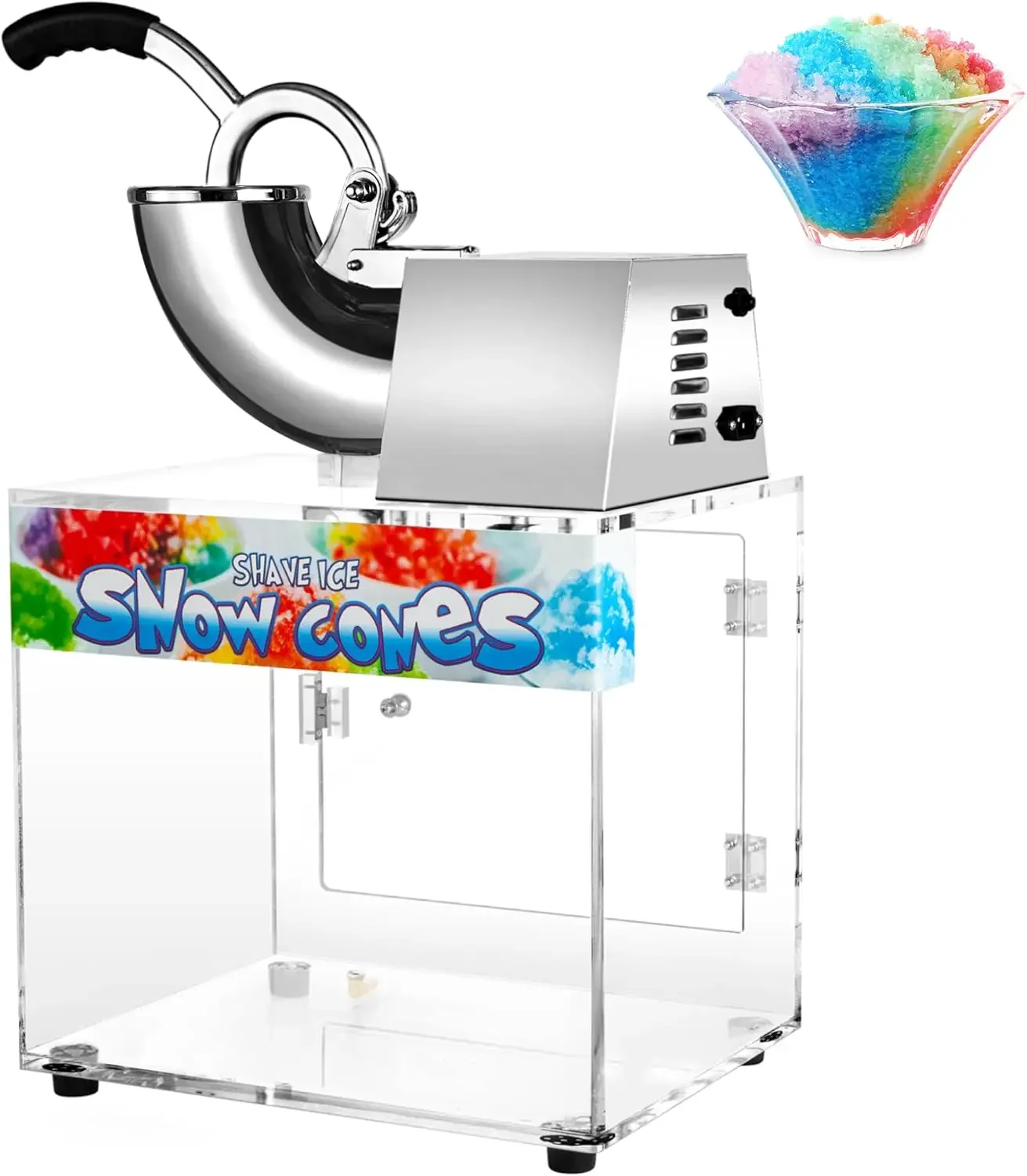 

VNN 48L Snow Cone Machine, 500LB/H Commercial Shaved Ice Machine, 300W Electric Ice Shaver Machine, Suitable for Party