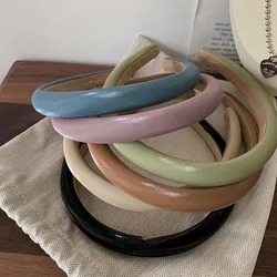 PU Headbands Purple Green Blue Black Brown Beige Hairbands for Women Hair Accessories Girls Fashion Summer Daily Headwear