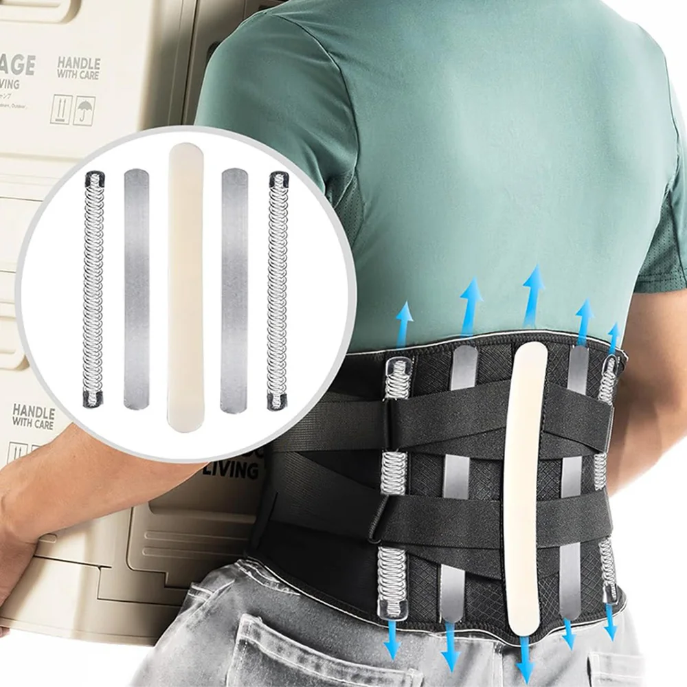 Back Braces for Lower Back Pain Relief with 5 Stays, Breathable Back Support Belt for Men/Women for Work, Lumbar Support Belt