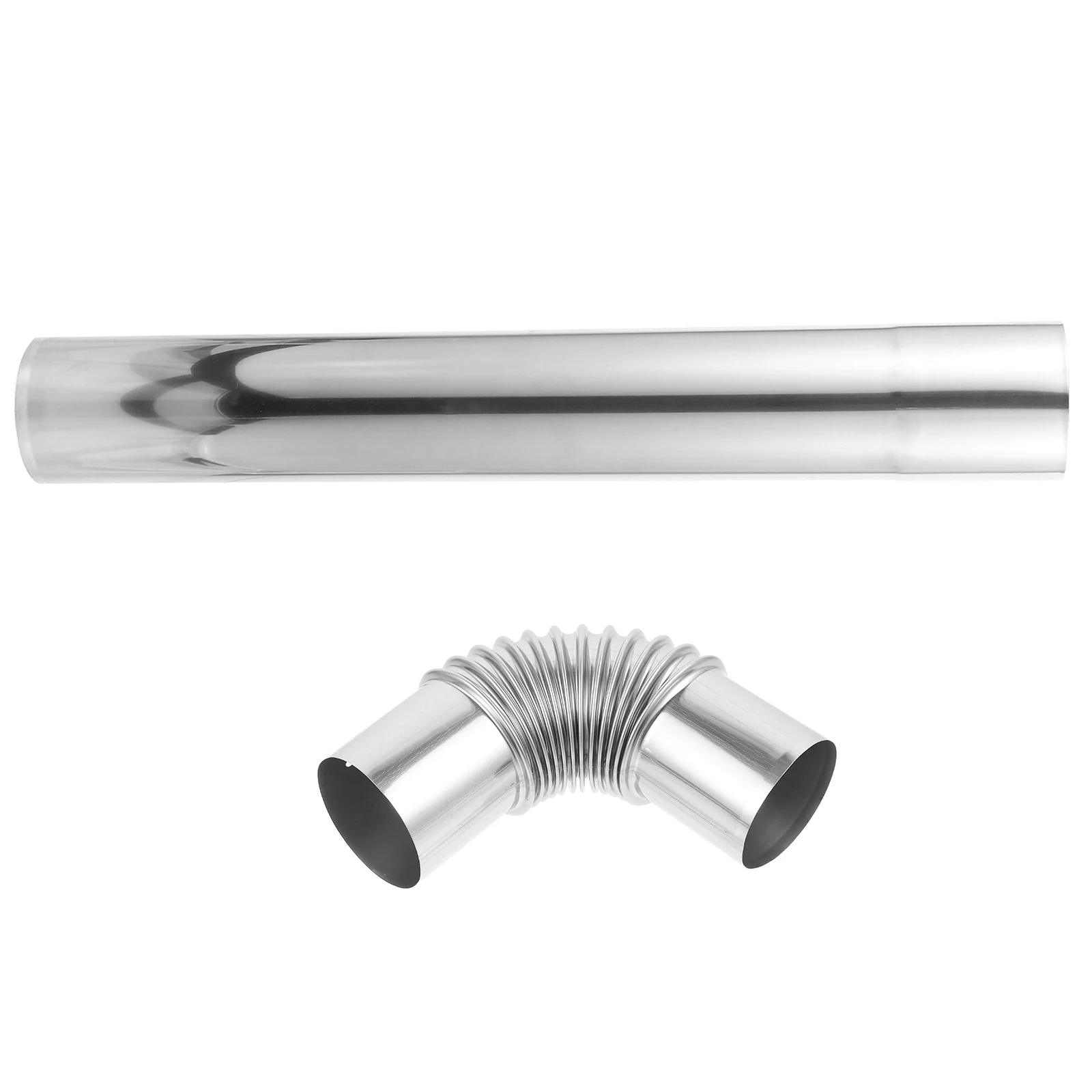 

1Set Stainless Steel Vent Straight Tube Elbow Adapter for Wood Stove Chimney Flue Vent Tube Connector