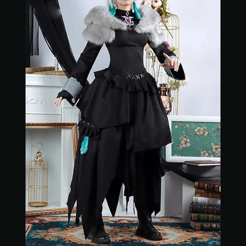 Anime Final Fantasy 14 FF14 Y'shtola Game Suit Black Dress Uniform Cosplay Costume Halloween Carnival Party Outfit S-3XL NEW