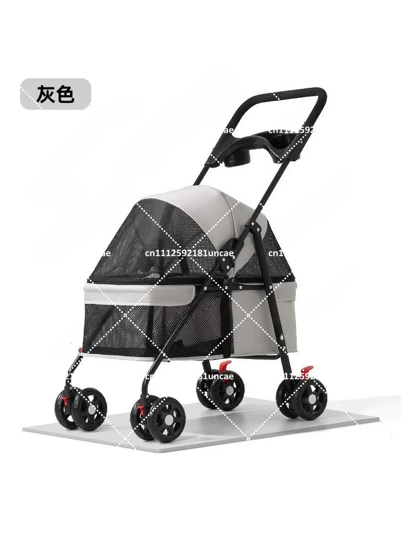 軽量折りたたみ式ペット用ベビーカー（猫・小型犬用）-子犬用トラベルキャリア