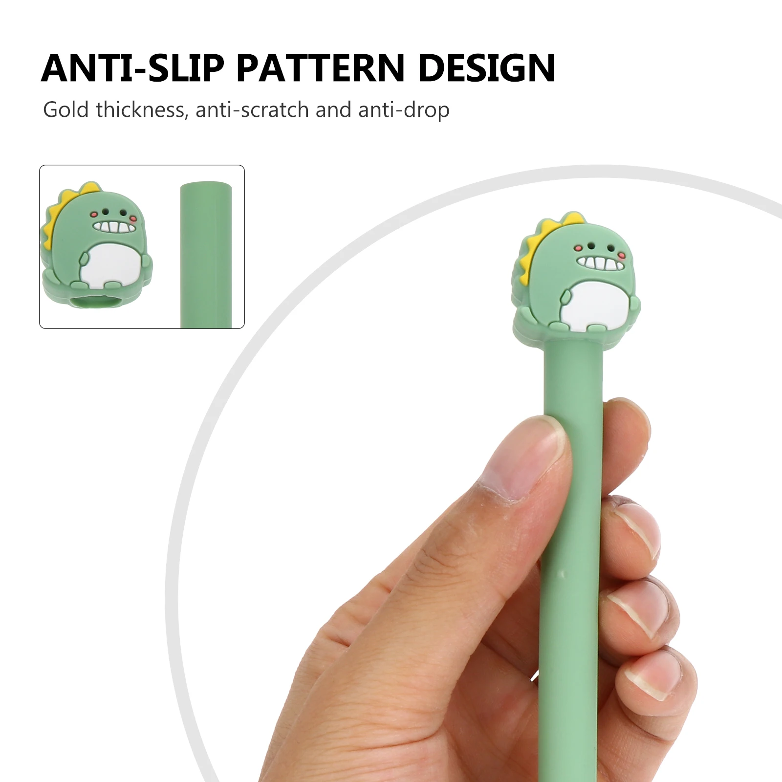 1 قطعة غطاء قلم ستايلس سيليكون الكرتون حماية مقاومة للخدش عدم الانزلاق قبضة السلس المحمولة حامي للمس