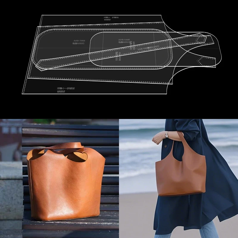 handmade-large-capacity-water-bucket-tote-bag-diy-leather-bag-acrylic-pattern-template-single-shoulder-bag-customization-service
