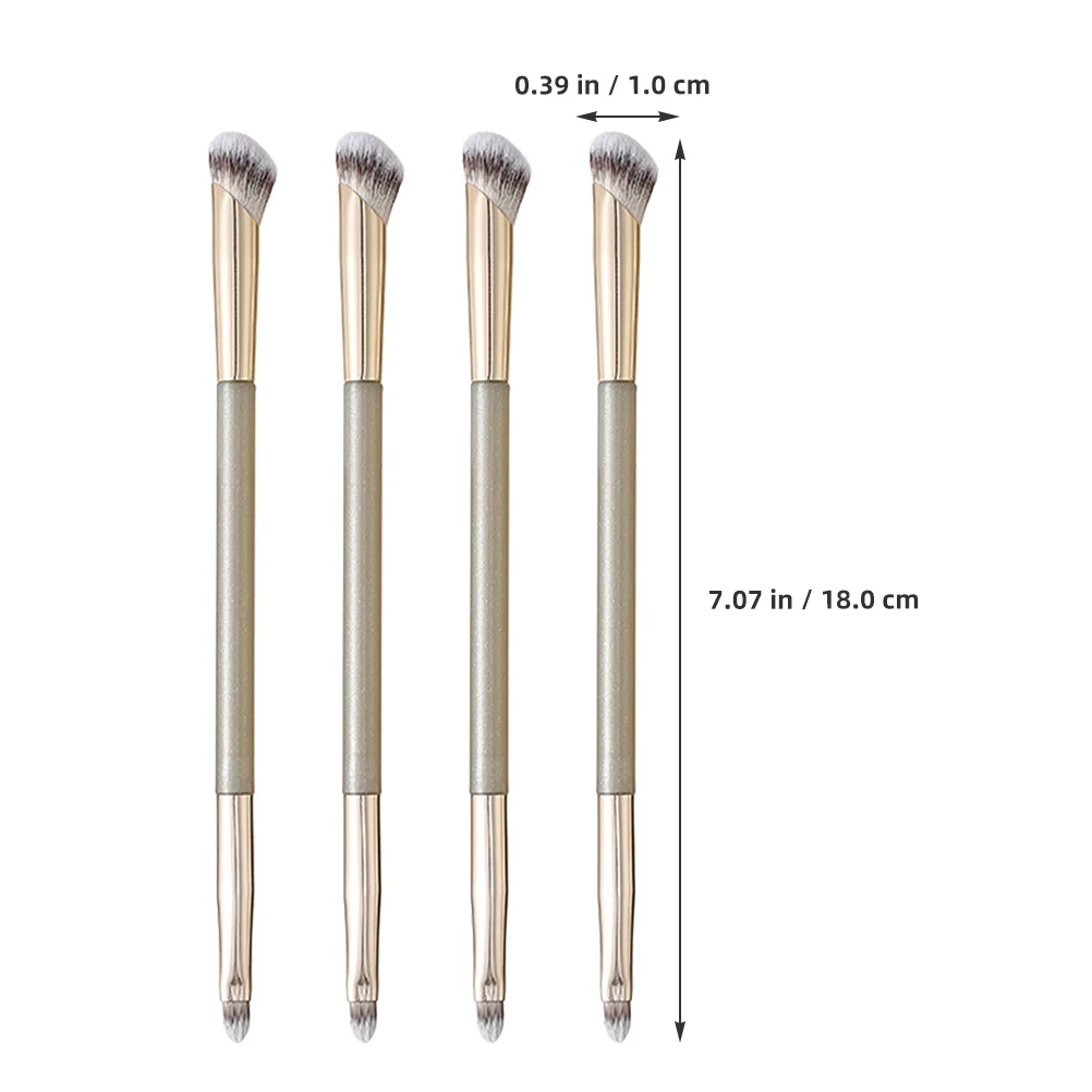 4-teiliges Dual-End-Make-up-Pinsel-Set für Concealer, Kontur, Augen, Nase, Rouge, Textmarker, Reise-Make-up-Tools, Rouge-Pinsel