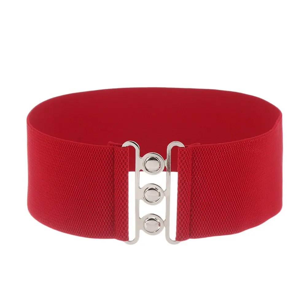 Fascia in vita elasticizzata casual alla moda Cintura elastica larga Abito Cummerbands Cintura con fibbia in metallo