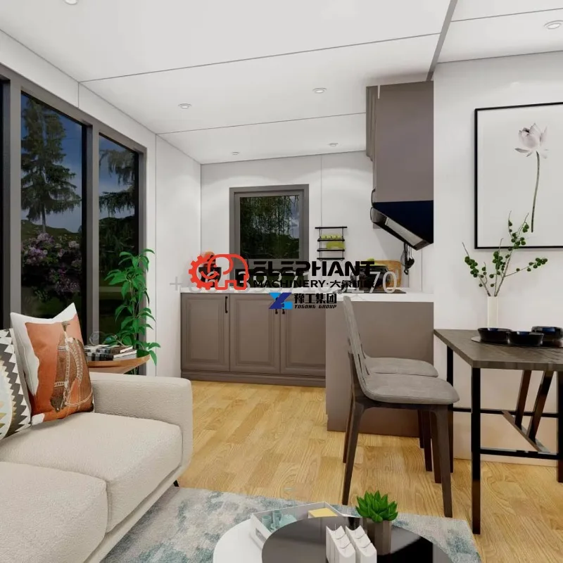 with 2 Bedrooms, 1 Full Bathroom, and A Kitchen Inside A Container House., Foldable, and Portable.