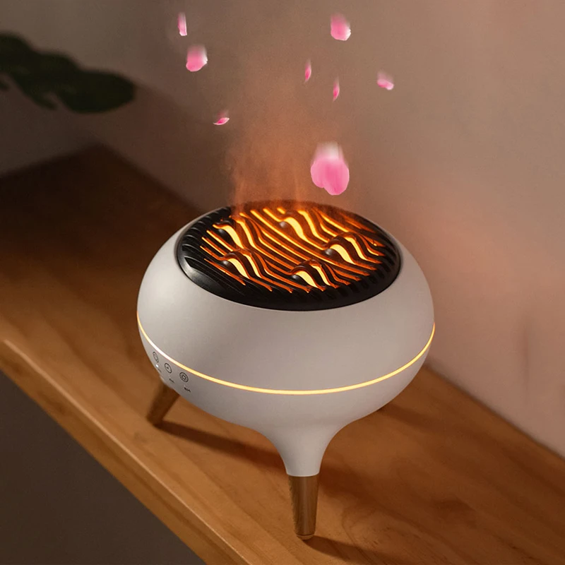 New Flame Humidifier Bedroom Aromatherapy Machine Flame Light Colorful Atmosphere Light Night Light Sleeping Small Humidifier