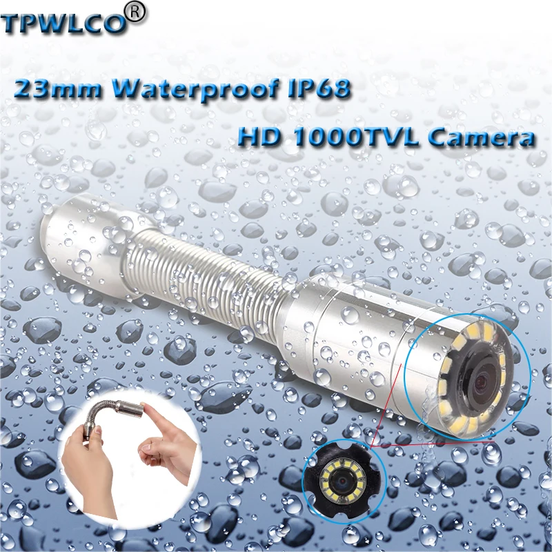 

23mm Waterproof IP68 HD 1000TVL Camera With 12pcs Adjustable White LED Used For Drain Pipe Sewer Inspection Video Camera System