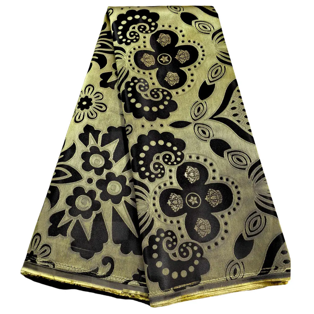 Afrikaanse Dikke Damast Kant Stof 2.5Yard Of 5Yards 2025 Jacquard Brokaat Stoffen DIY Naaien Voor Nigeria Vrouwen Headtie Aso obi Jurk
