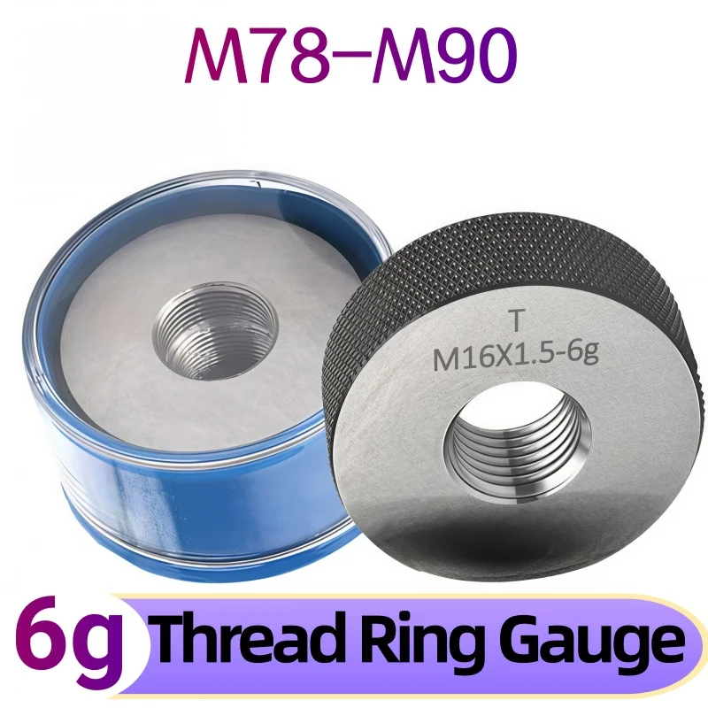 6g metric right-hand thread thread ring gauge precision tool  1 set (1* Go, 1* No-Go) M78-M90