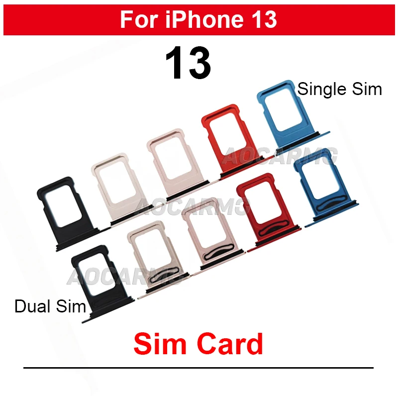 For iPhone 13 Single + Dual SIM Card Tray Slot Replacement Parts