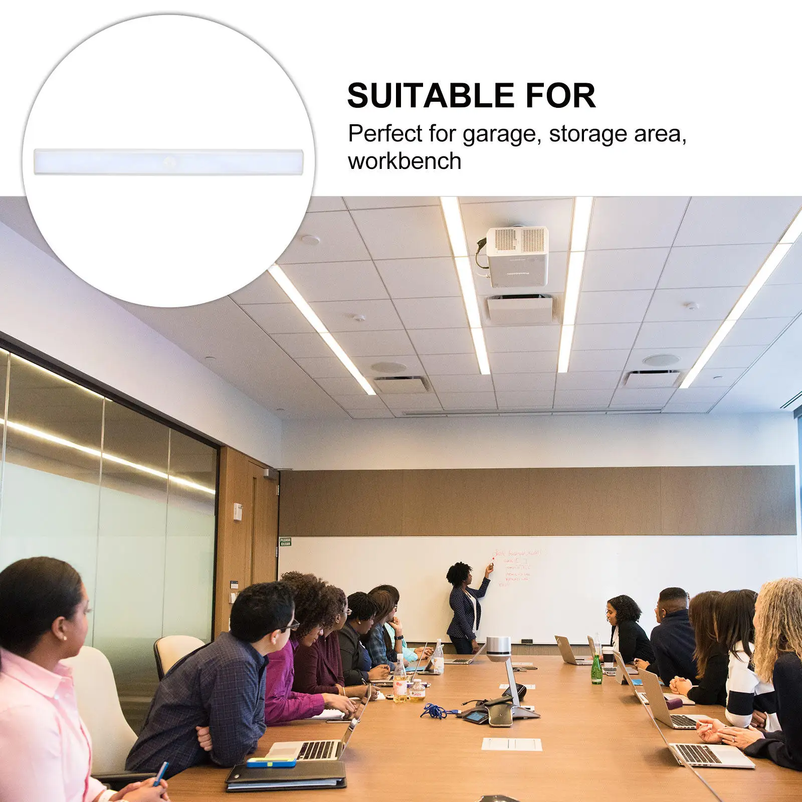 Under Cabinet Closet Light USB Rechargeable Motion Sensor LED White Lights Energy Saving Body Induction Light for Wardrobe