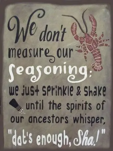 Vintage Wall Poster Metal Plaque We Don;t Measure Our Seasoning Crawfish Vintage Novelty Sign for Living Room Garden Bedroom Of