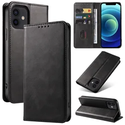 Magnetic Flip Leather Funda For iPhone 7 8 X XS XR 11 12 13 14 Plus Mini Pro Max Solid Color Wallet Case iPhone SE 2020 2022