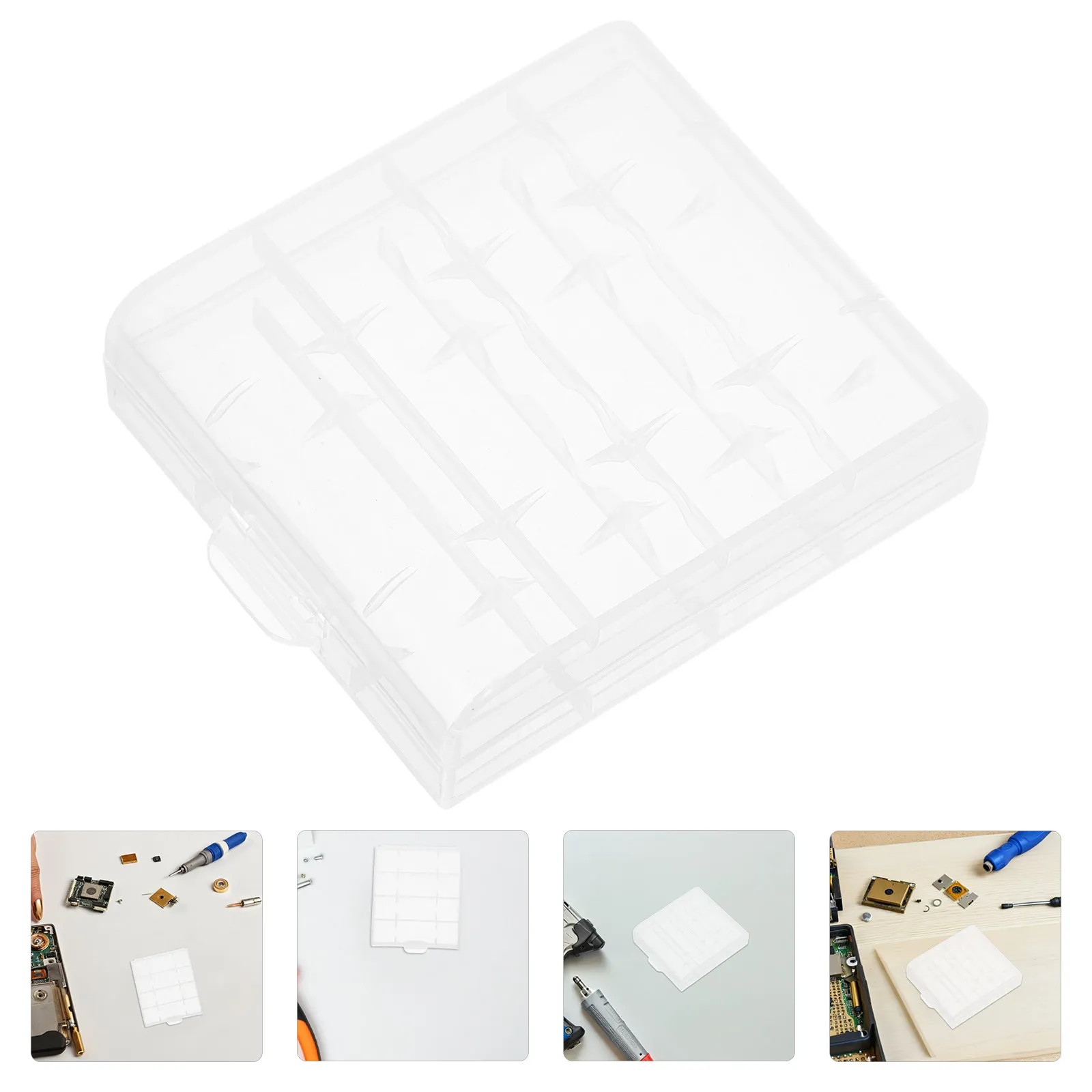 12Pcs Battery Storage Case Clear Plastic Organizer Box Aa Aaa Holder Compact Carrier Portable for Home Office Garage Travel
