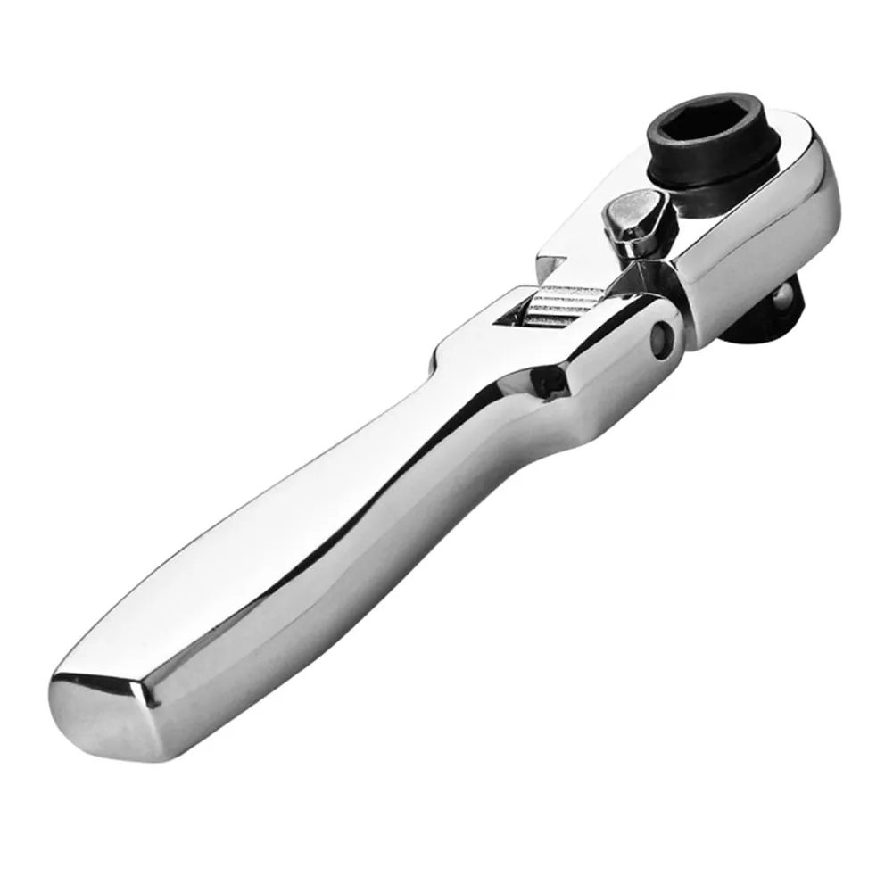 Ratchet Wrench with Modular Bit Compatibility and Foldable Design for Multi Purpose Use in Tight Mechanical Assemblies