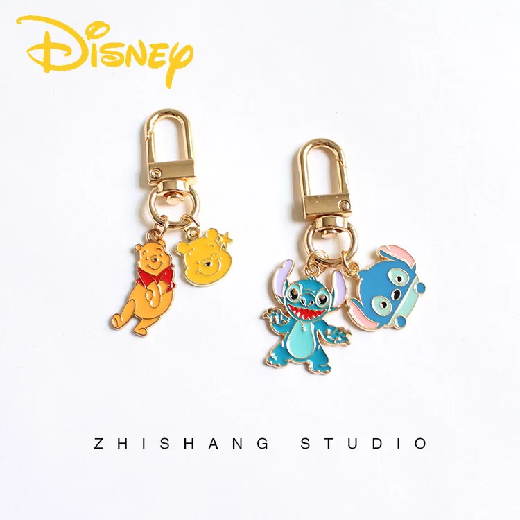 Disney Stitch Anime Keychain Cute Keychain Girls Kawaii Cartoon Backpack Car Key chains Pendant Decorate accessories llavero