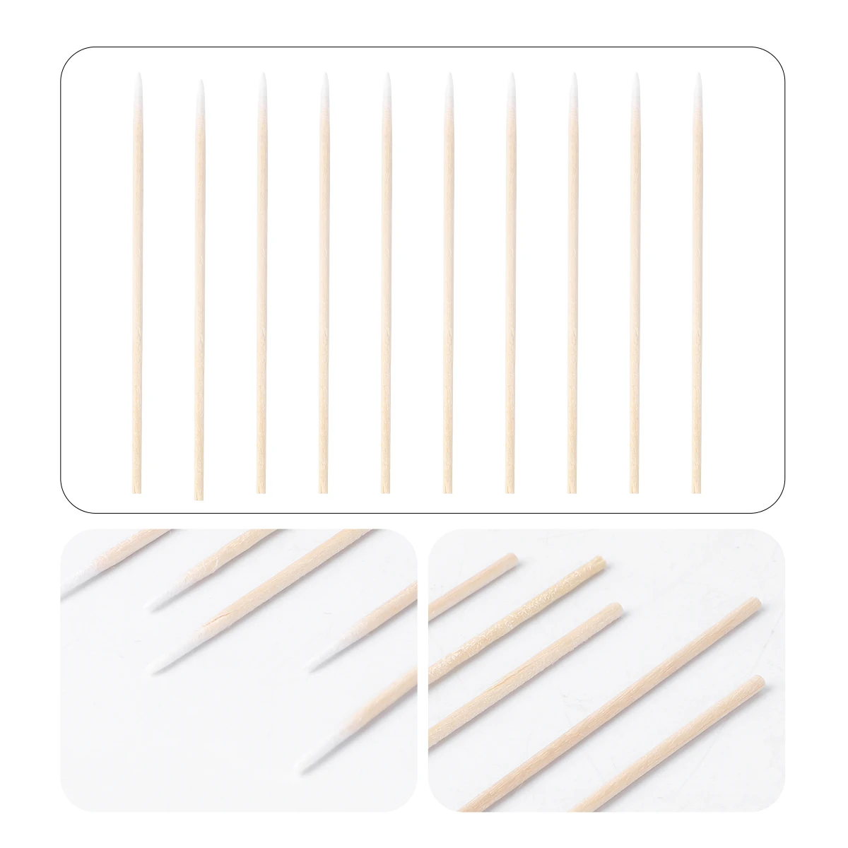 

400pcs Single Pointed Cotton Swabs Disposable Hygienic Wood Stick Ear Cleaning Nail Makeup Projects Non Linting Safe