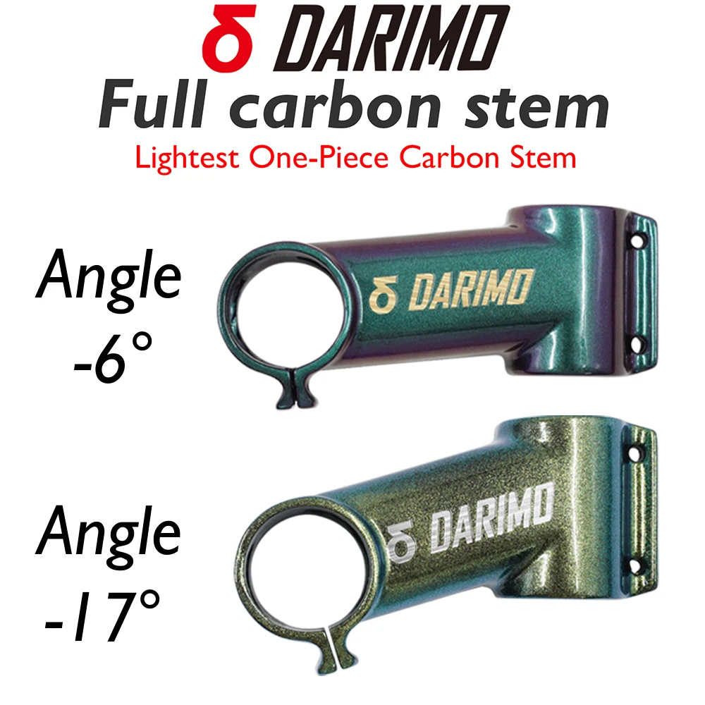 DARIMO Carbon Fiber Integrated Stem 28.6mm Clamp 1-1/8 OD1 60-120mm-17°-6° Ti Gr5 M4 For Road X-Cross