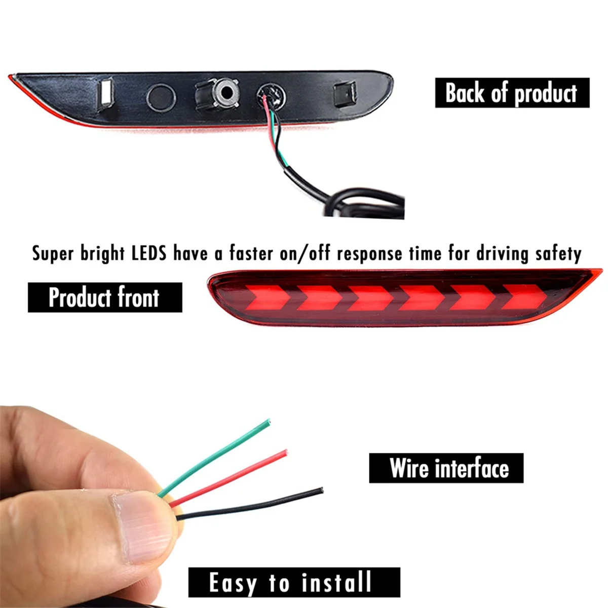 NEW_Rear المصد الخلفي عاكسات الضباب ضوء الفرامل لنيسان ألتيما سيدان #3