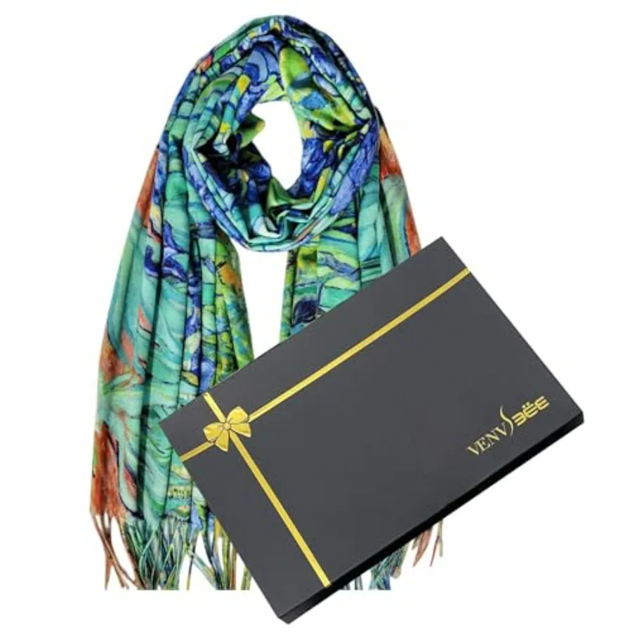 

Van Gogh Scarves Art Scarf for Women Best Gift Reversible Soft Shawl Wrap Pashmina in Gift Box