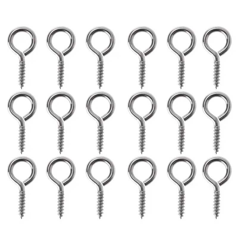 

25pcs Screw Eye Pins Threaded Hooks Strong Durable Diy Craft Material Silver For Corked Bottle Charms Art Projects Hardware