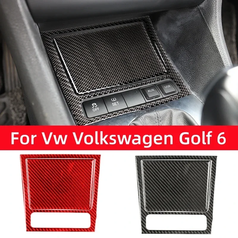 

For Volkswagen Golf 6 Gti R MK6 2008-2012 Carbon Fiber Interior Car Ashtray Panel Frame Cover Trim Sticker Decor Car Accessories