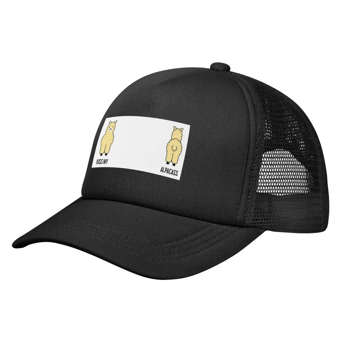 2-Sided Kiss My Alpacass Funny Alpaca Llama Mesh Baseball Caps Snapback Fashion Baseball Hats Breathable Casual Casquette