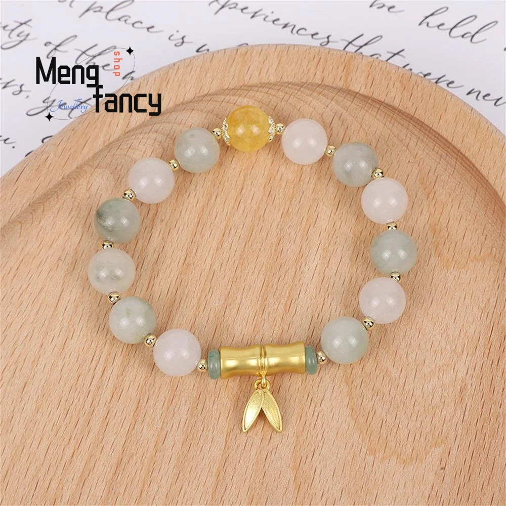 New Tianshan Cui Bamboo Festival Bracelet Antique Elegant Hanfu With String Luxury Fashion Jewelry Sexy Young Girls Holiday Gift