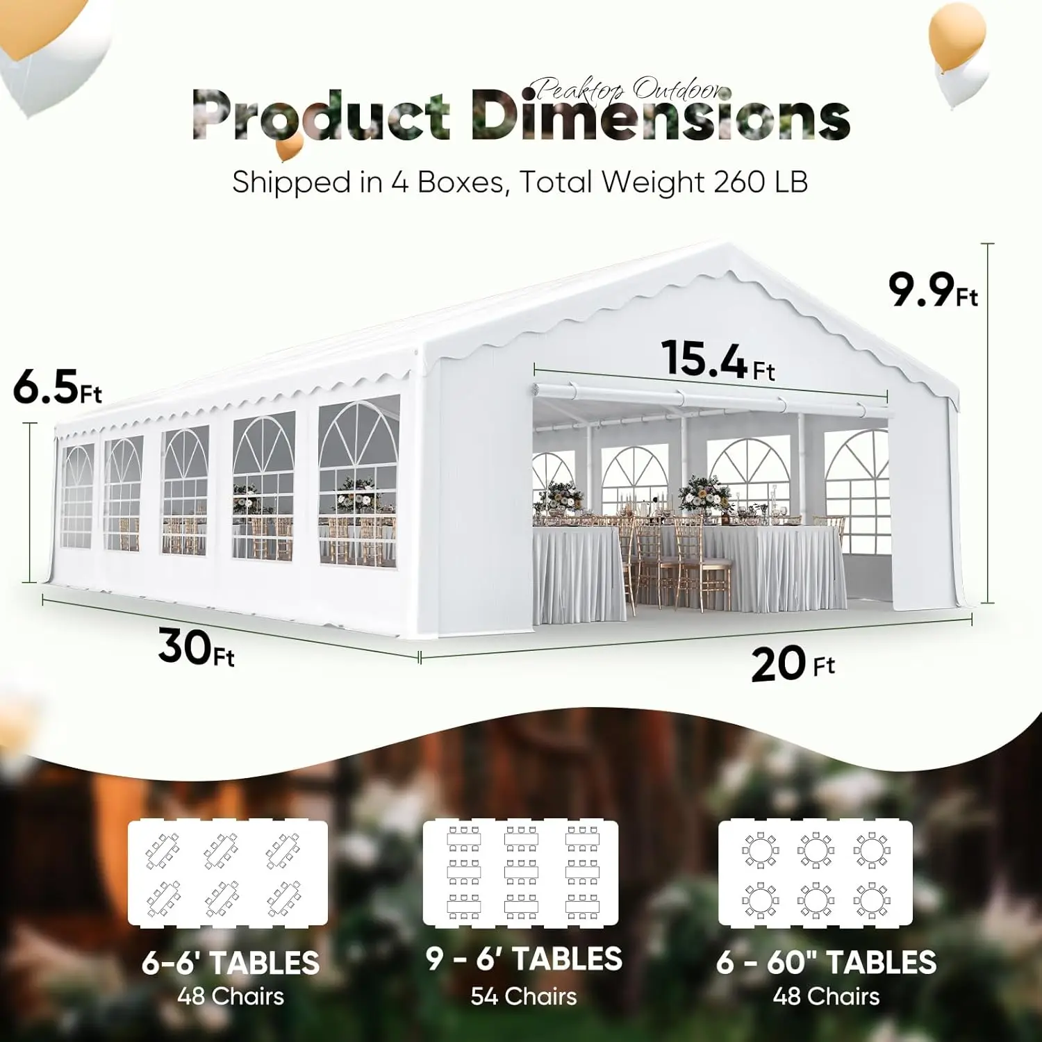 20x30 Party Tent Heavy Duty Wedding Tent Outdoor Carport Gazebo Event Shelter Commercial Canopy Outside Tents for, Customized