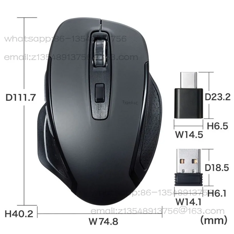 Dual-mode silent wireless mouse type-c usb notebook desktop mouse factory direct sales